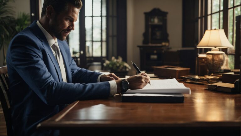 Image depicting a person signing documents to reverse their bankruptcy.